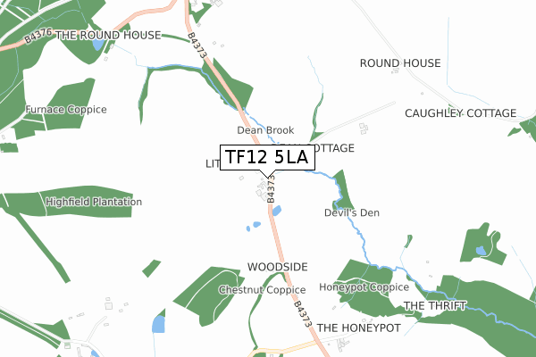 TF12 5LA map - small scale - OS Open Zoomstack (Ordnance Survey)