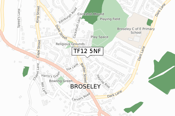 TF12 5NF map - large scale - OS Open Zoomstack (Ordnance Survey)