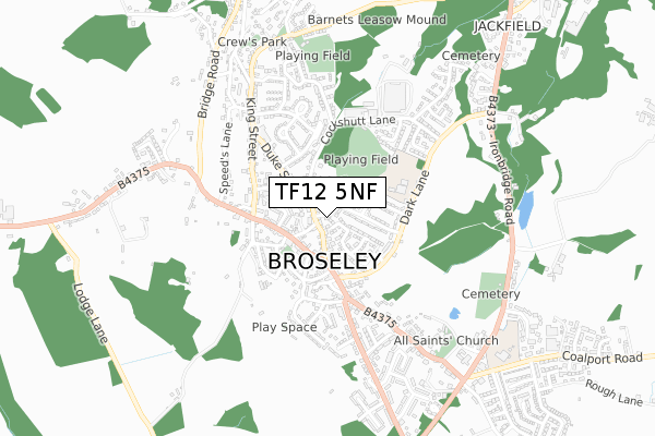 TF12 5NF map - small scale - OS Open Zoomstack (Ordnance Survey)