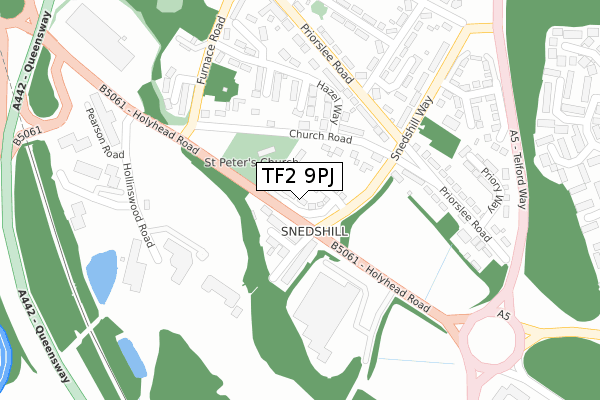 TF2 9PJ map - large scale - OS Open Zoomstack (Ordnance Survey)