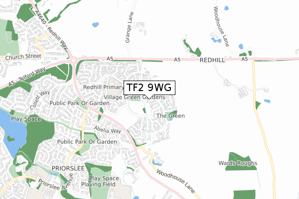 TF2 9WG map - small scale - OS Open Zoomstack (Ordnance Survey)