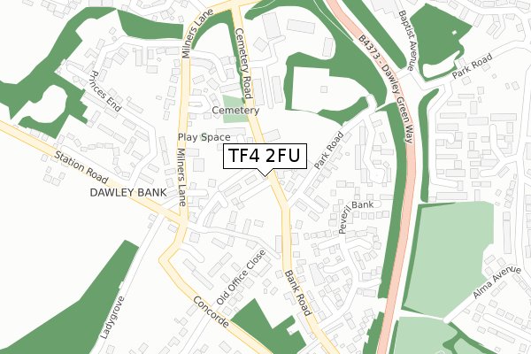 TF4 2FU map - large scale - OS Open Zoomstack (Ordnance Survey)