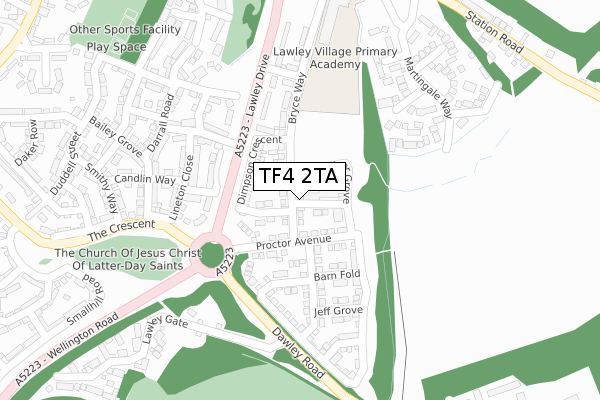 TF4 2TA map - large scale - OS Open Zoomstack (Ordnance Survey)