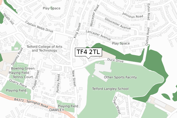 TF4 2TL map - large scale - OS Open Zoomstack (Ordnance Survey)