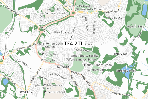 TF4 2TL map - small scale - OS Open Zoomstack (Ordnance Survey)