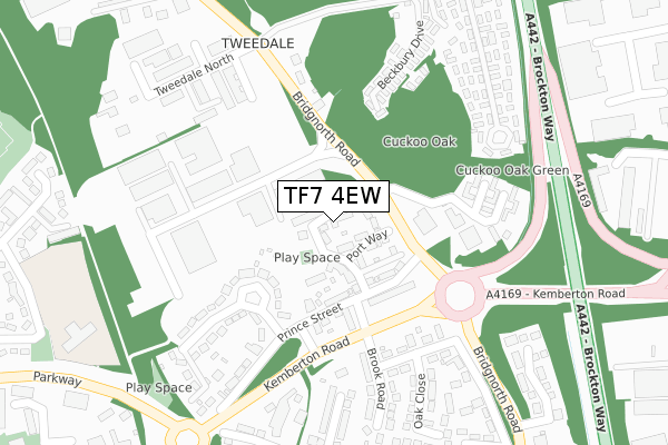 TF7 4EW map - large scale - OS Open Zoomstack (Ordnance Survey)