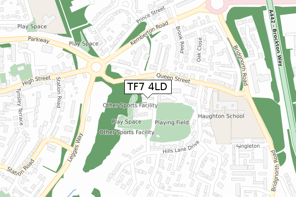 TF7 4LD map - large scale - OS Open Zoomstack (Ordnance Survey)