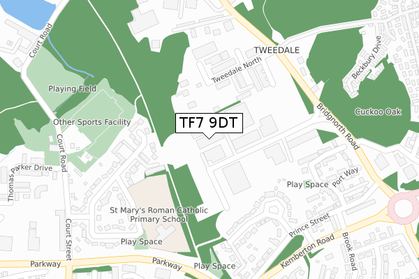 TF7 9DT map - large scale - OS Open Zoomstack (Ordnance Survey)