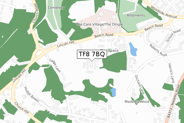 TF8 7BQ map - large scale - OS Open Zoomstack (Ordnance Survey)