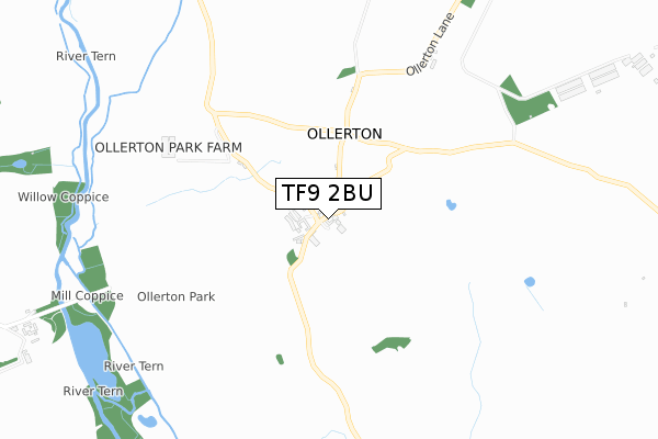 TF9 2BU map - small scale - OS Open Zoomstack (Ordnance Survey)