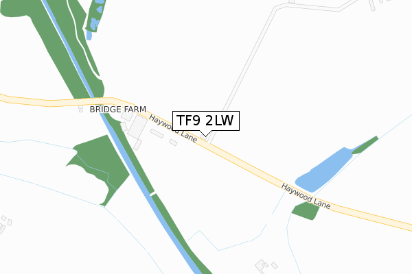 TF9 2LW map - large scale - OS Open Zoomstack (Ordnance Survey)