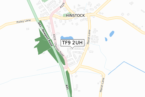 TF9 2UH map - large scale - OS Open Zoomstack (Ordnance Survey)