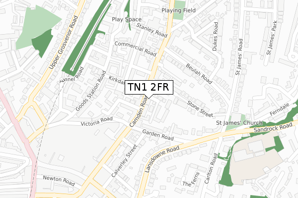 TN1 2FR map - large scale - OS Open Zoomstack (Ordnance Survey)