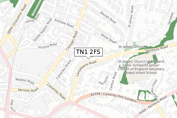 TN1 2FS map - large scale - OS Open Zoomstack (Ordnance Survey)