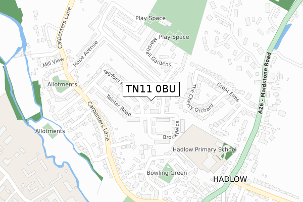 TN11 0BU map - large scale - OS Open Zoomstack (Ordnance Survey)