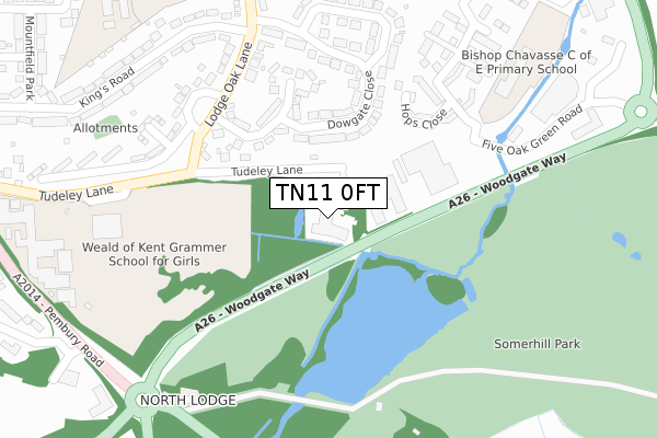 TN11 0FT map - large scale - OS Open Zoomstack (Ordnance Survey)