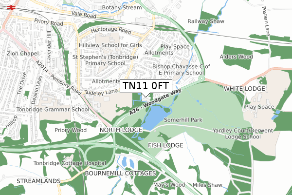 TN11 0FT map - small scale - OS Open Zoomstack (Ordnance Survey)