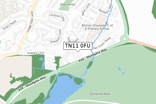 TN11 0FU map - large scale - OS Open Zoomstack (Ordnance Survey)