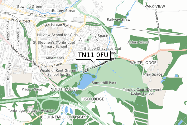 TN11 0FU map - small scale - OS Open Zoomstack (Ordnance Survey)