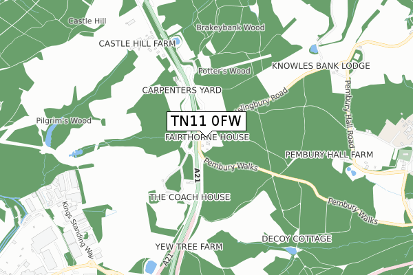 TN11 0FW map - small scale - OS Open Zoomstack (Ordnance Survey)