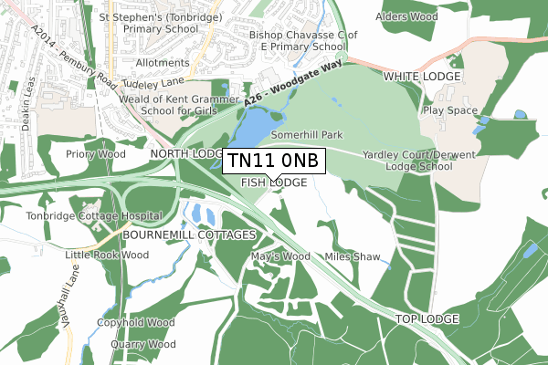 TN11 0NB map - small scale - OS Open Zoomstack (Ordnance Survey)