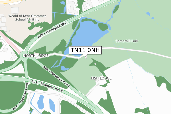 TN11 0NH map - large scale - OS Open Zoomstack (Ordnance Survey)