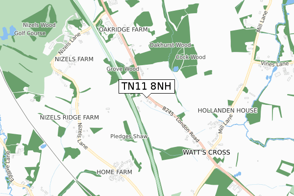 TN11 8NH map - small scale - OS Open Zoomstack (Ordnance Survey)