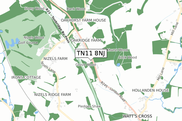 TN11 8NJ map - small scale - OS Open Zoomstack (Ordnance Survey)