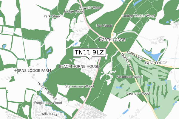 TN11 9LZ map - small scale - OS Open Zoomstack (Ordnance Survey)