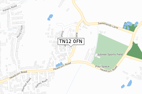 TN12 0FN map - large scale - OS Open Zoomstack (Ordnance Survey)