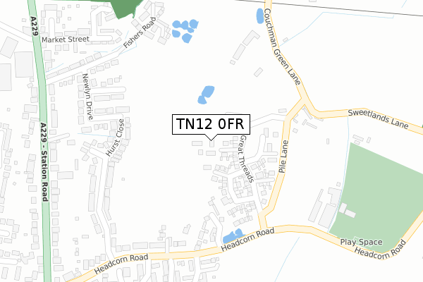 TN12 0FR map - large scale - OS Open Zoomstack (Ordnance Survey)