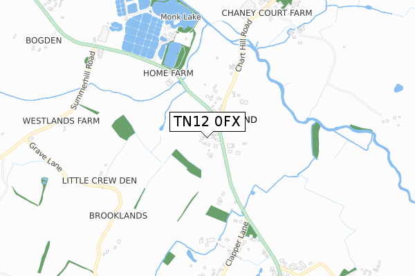 TN12 0FX map - small scale - OS Open Zoomstack (Ordnance Survey)