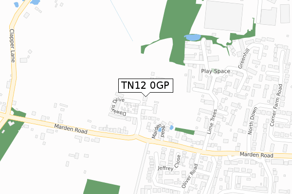 TN12 0GP map - large scale - OS Open Zoomstack (Ordnance Survey)