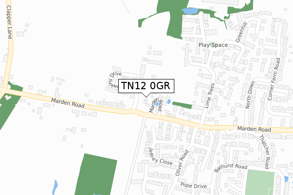 TN12 0GR map - large scale - OS Open Zoomstack (Ordnance Survey)