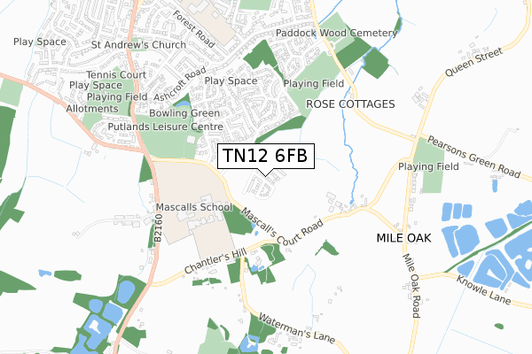 TN12 6FB map - small scale - OS Open Zoomstack (Ordnance Survey)