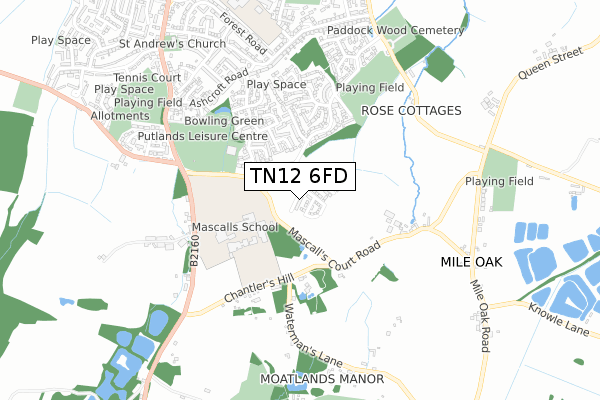 TN12 6FD map - small scale - OS Open Zoomstack (Ordnance Survey)