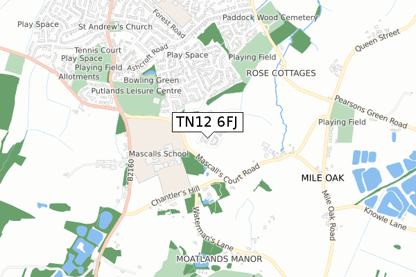 TN12 6FJ map - small scale - OS Open Zoomstack (Ordnance Survey)