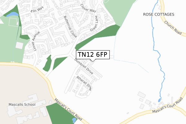 TN12 6FP map - large scale - OS Open Zoomstack (Ordnance Survey)