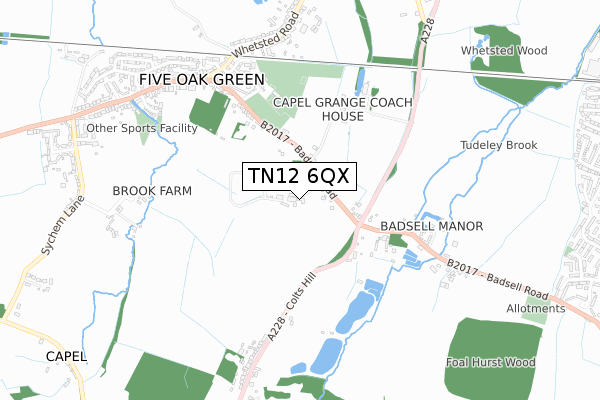 TN12 6QX map - small scale - OS Open Zoomstack (Ordnance Survey)