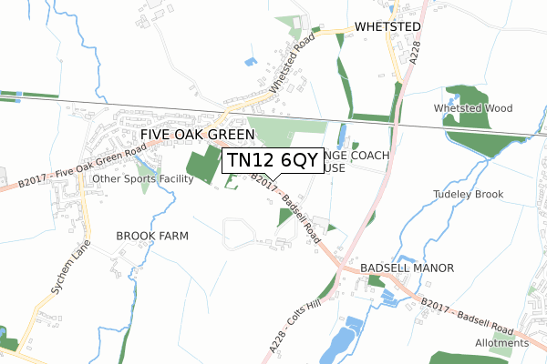 TN12 6QY map - small scale - OS Open Zoomstack (Ordnance Survey)