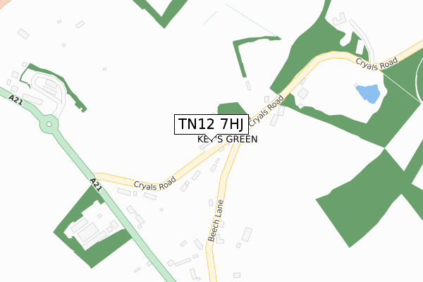 TN12 7HJ map - large scale - OS Open Zoomstack (Ordnance Survey)