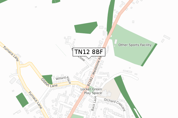 TN12 8BF map - large scale - OS Open Zoomstack (Ordnance Survey)