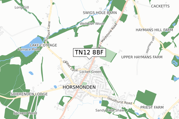 TN12 8BF map - small scale - OS Open Zoomstack (Ordnance Survey)