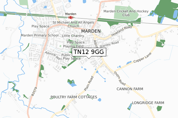 TN12 9GG map - small scale - OS Open Zoomstack (Ordnance Survey)