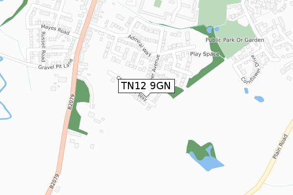 TN12 9GN map - large scale - OS Open Zoomstack (Ordnance Survey)