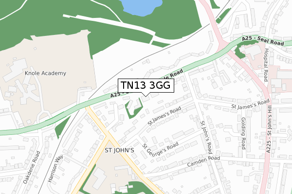 TN13 3GG map - large scale - OS Open Zoomstack (Ordnance Survey)