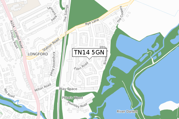 TN14 5GN map - large scale - OS Open Zoomstack (Ordnance Survey)