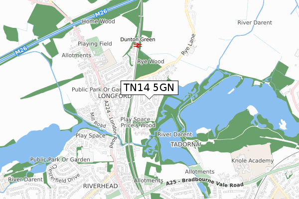 TN14 5GN map - small scale - OS Open Zoomstack (Ordnance Survey)