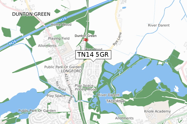 TN14 5GR map - small scale - OS Open Zoomstack (Ordnance Survey)