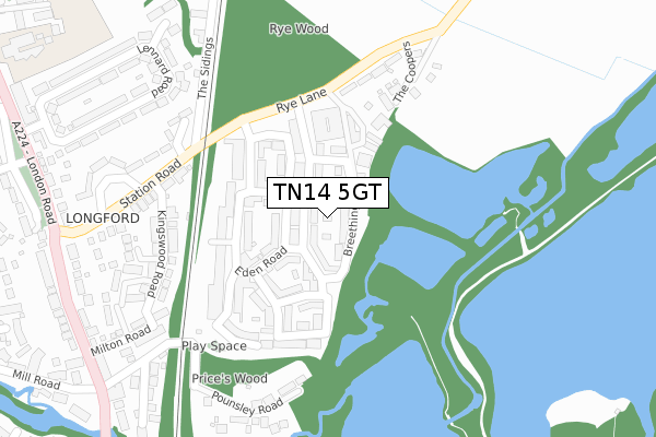 TN14 5GT map - large scale - OS Open Zoomstack (Ordnance Survey)